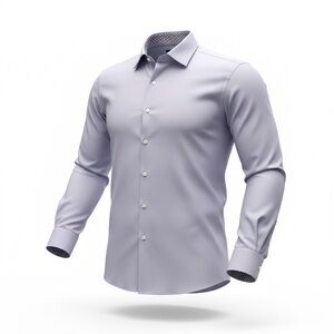 Egara Men's Button Up Dress Shirt Non-Iron 3XLT Slim Fit lavender Check NWOT!